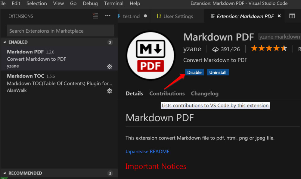 Vscode插件Markdown PDF转换错误怎