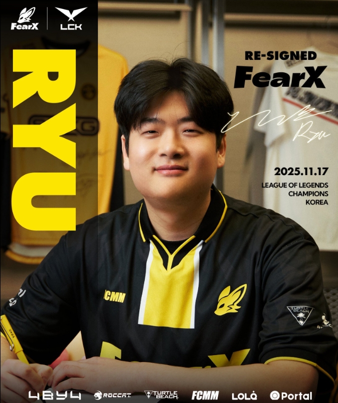 FearX官方：与教练Ryu续约至2025年